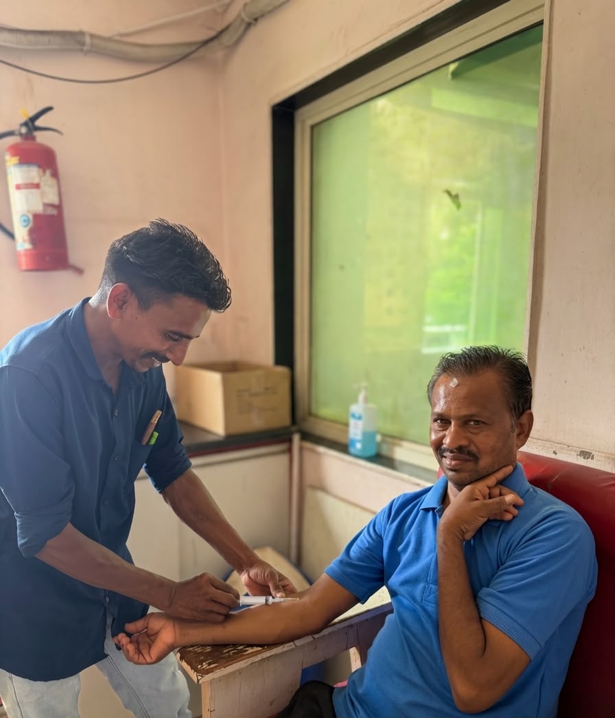 Sample collection at Dr. Palak Shah Diagnostic Centre